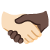 🫱🏻‍🫲🏿 handshake: light skin tone, dark skin tone display on Google